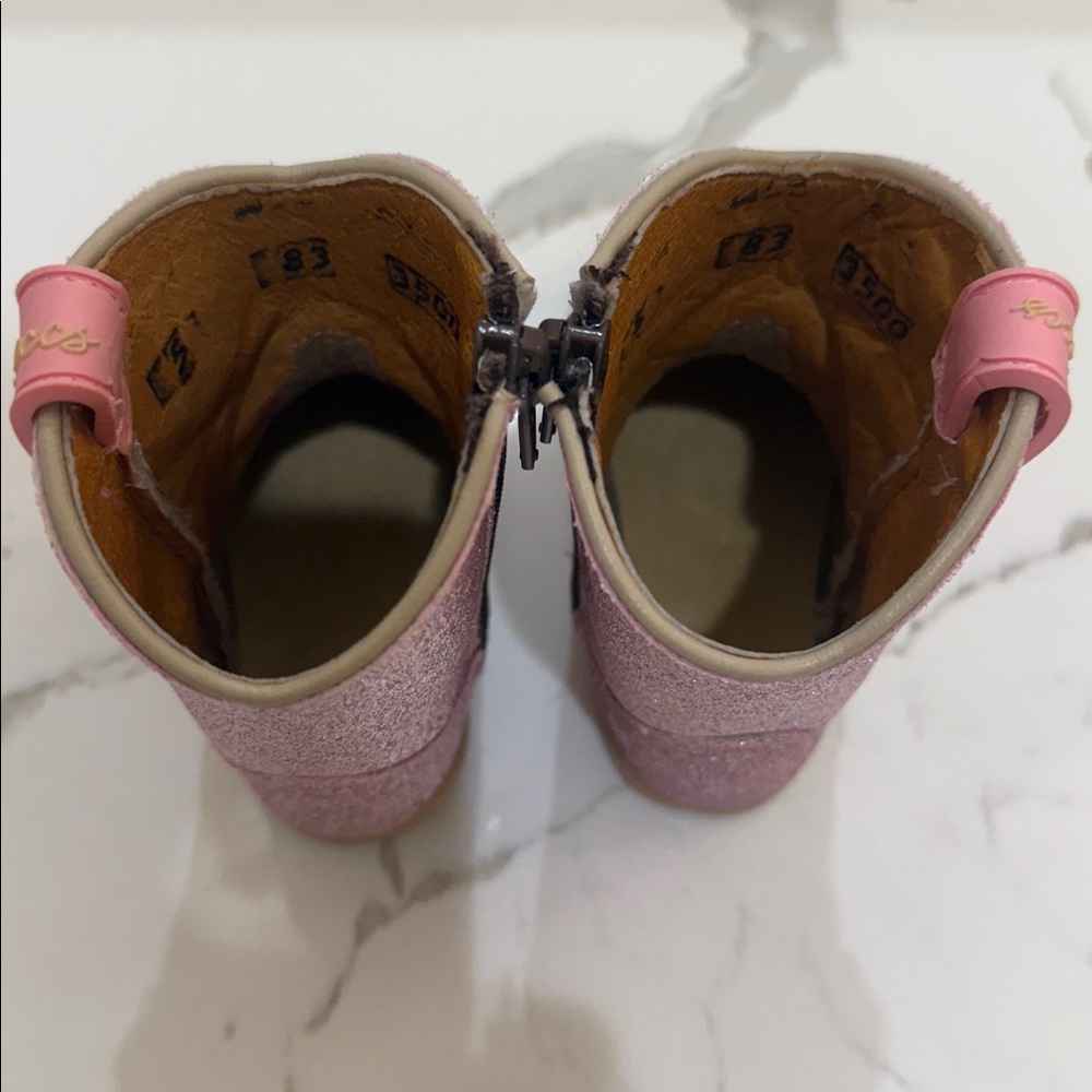 Mishmoccs Princess Baby Pink Glitter Boots with Zipper Size 5 NWOT - Picture 5 of 10